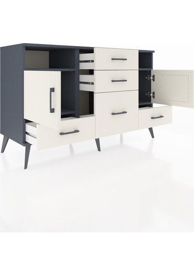 Hyperion Konsol 4 Raflı 5 Çekmeceli 2 Kapaklı 132x44x83 Antrasit-aytaşı Aytaşı Hyperion Konsol 4 Raflı 5 Çekmeceli 2 Kapaklı 132x44x83 Antrasit-aytaşı Aytaşı