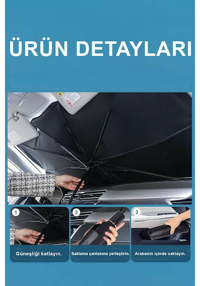 Araba Ön Cam Güneşlik Katlanabilir Güneşlik Şemsiye Ön Cam Gölgelik Ford Connect İle Uyumlu