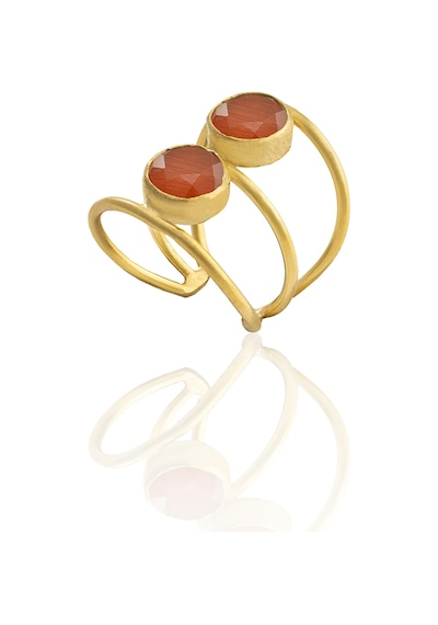 Kadir Jewellery 22 Ayar Altın Kaplama Kadın Zirkon Taşlı Yüzük Kırmızı 54989176