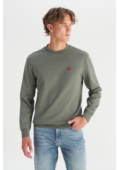 Wrangler Erkek Patch Logo Sweatshirt Khaki Çok Renkli