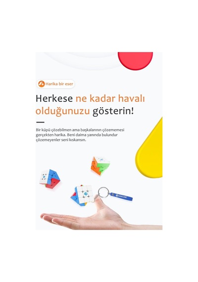 Gan 330 Anahtarlık Rubik Küp Zeka Küpü Paskalya Yumurta Sürümü 3x3 Türkiye Resmi Satıcısı Standart