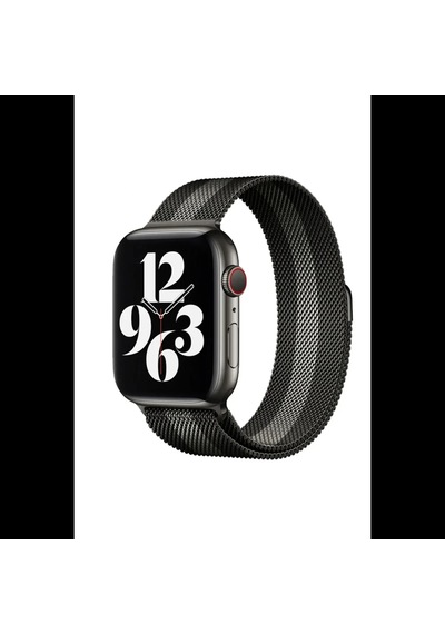 Apple Watch 38mm Uyumlu Metal Mıknatıslı Kordon - Siyah-beyaz