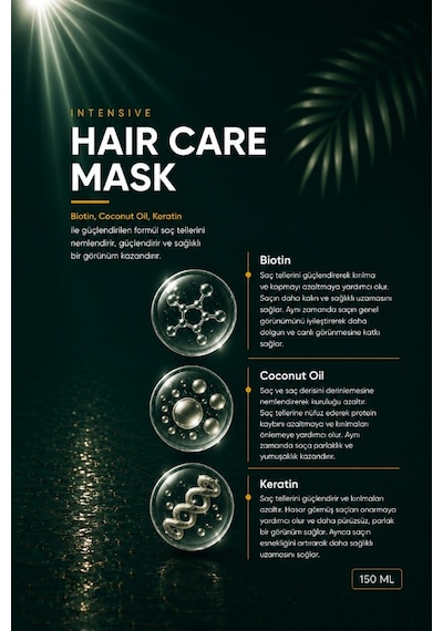Louvess Biotin Keratin Kolajen ve Hindistan Cevizi Yağı İçerikli Yoğun Saç Bakım Maskesi 150 ML