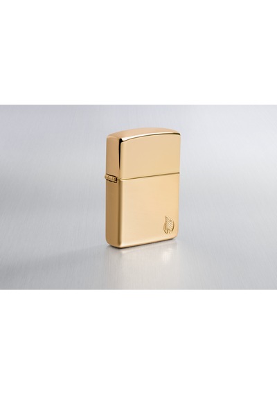 Zippo Armor Flame Dizayn Çakmak - Tumbled Brass Sarı