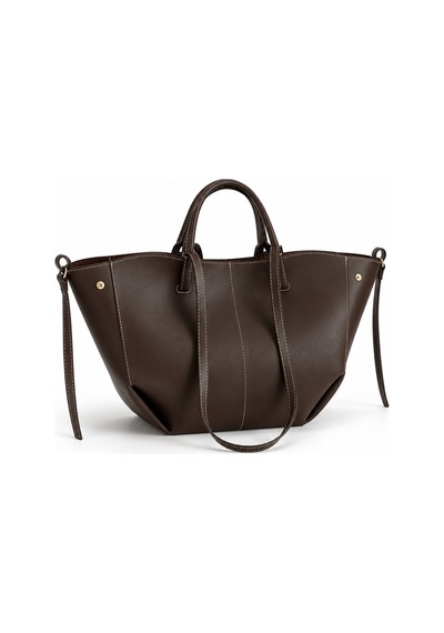 Nura Collection Kadın Polen Dikiş Detaylı Tote El Ve Omuz Çantası Kahverengi - 939575972 Kahverengi