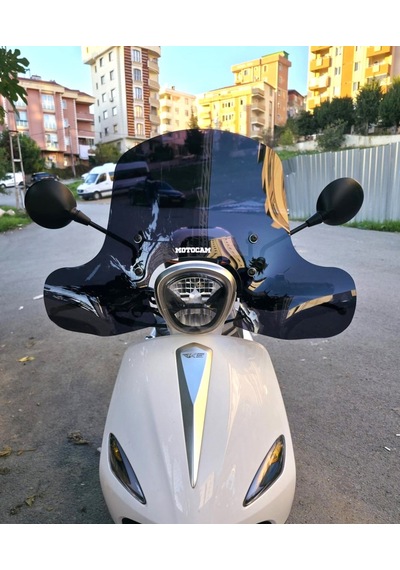 Motocam Rks Neon 125 Ön Cam 2023-2026 Model 45cm Siyah Renkli 4mm Elcikli Aparatsız