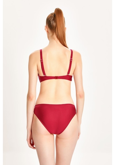 Too Salty Swimwear Kadın Bordo Dantelli Halter Yaka Mayokini 24s130st Bordo