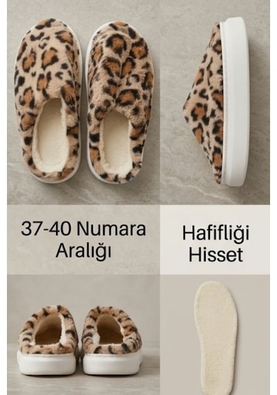 Unisex Hafif Ve Yumuşak Peluş Kaymaz Taban Anne Çocuk Misafir Leopar Desenli Ev Terliği 5808 Kahverengi Unisex Hafif Ve Yumuşak Peluş Kaymaz Taban Anne Çocuk Misafir Leopar Desenli Ev Terliği 5808 Kahverengi