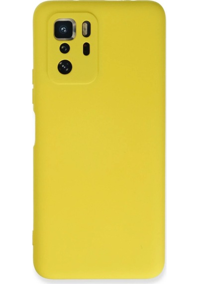 Gld-spt- Newface Xiaomi Poco X3 Gt Kılıf Nano İçi Kadife Silikon - Sarı