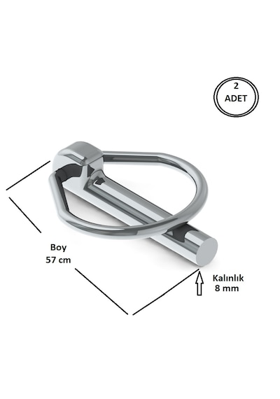 Traktör Pimi Yaylı Çelik 8 Mm Pim - 2 Adet
