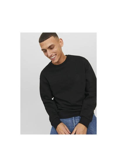 Jack & Jones Erkek Siyah Jjebradley Sweat Crew Noos Sweatshirt 12249341-black Siyah