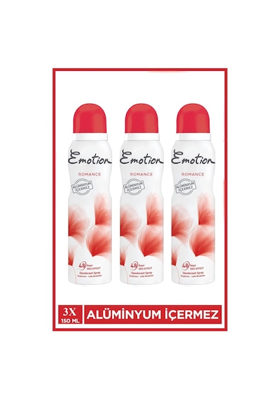 3 Adet Emotion Romance Kadın Vegan Deodorant 150 Ml Hızlı Kurur, Leke Bırakmaz Diğer