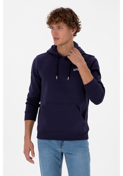 U.S. Polo Assn. Erkek Regular Fit Kapüşonlu Şardonlu Mürdüm Basic Sweatshirt 50315582-VR074