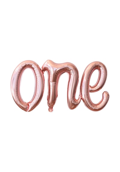 One Rose Gold Folyo Balon - Bebek Çocuk Parti Kutlama Seti