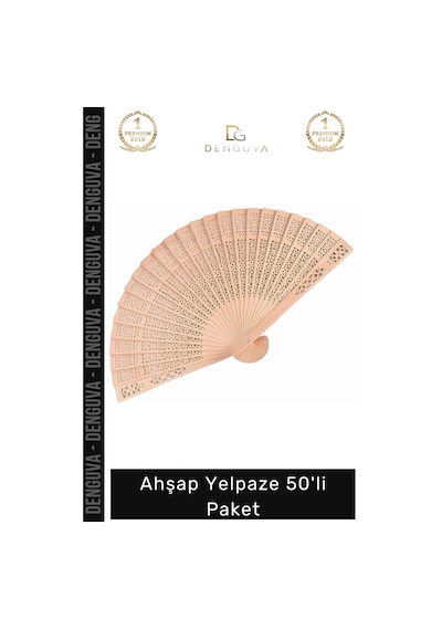 Yelpaze Doğal Tasarım Düğün Nişan Kına Davet Hediyelik Ekonomik Kaliteli Ahşap Yelpaze 50'li Paket