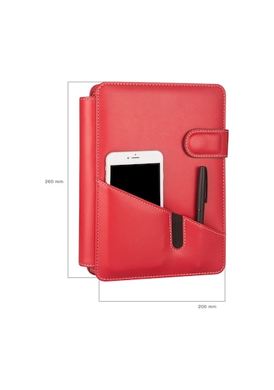 Organizer Ajanda Tarihsiz Kareli 4 Halkalı 20x26 CM - Kırmızı