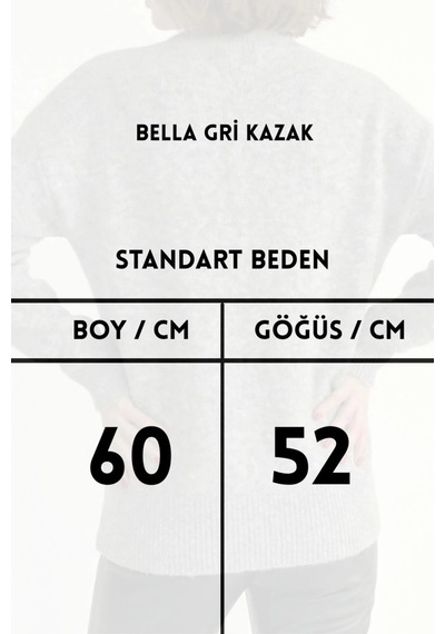Rovebella Bella Kırçıllı Bisiklet Yaka Gri Kazak
