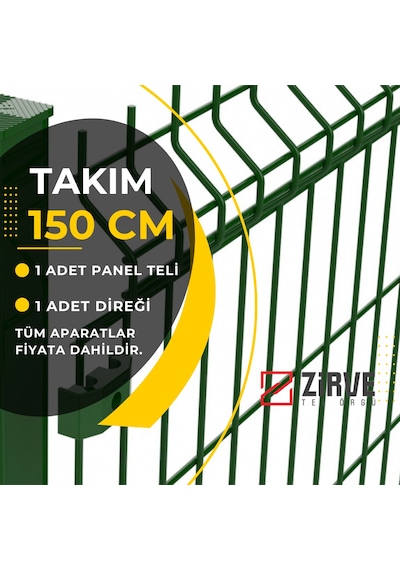 Panel Çit Takımı Aparatlı 150 Cm X 250 Cm Zirve Tel Örgü