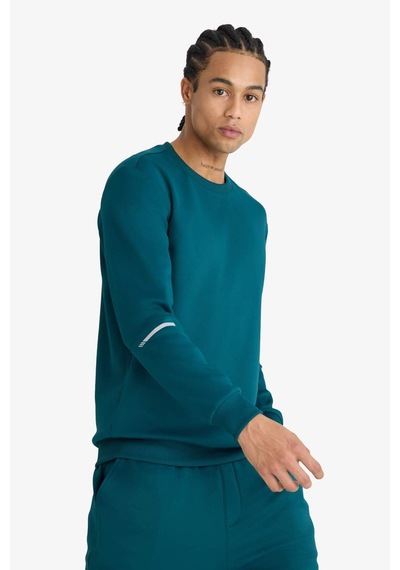 Defacto Defactofit Standart Fit Bisiklet Yaka Sporcu Sweatshirt F2379ax25wngn1040 Yeşil