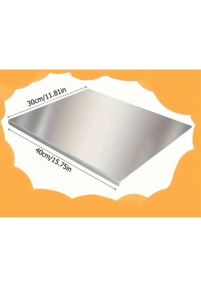 Gkd Paslanmaz Çelik Tek Taraf Bükümlü Metal Tezgah Koruyucu 40 X 30 Cm Gri