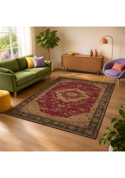 Kartela Halı Novi Halı Jüt Taban Dokuma Halı Bordo - 60 X 90 Cm
