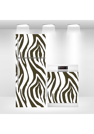 Zebra Buzdolabı Ve Bulaşık Makinesi Kapak Sticker Kaplama Zebra