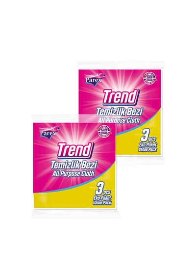 Trend Temizlik Bezi 3'lü Paket İkili Set Gri