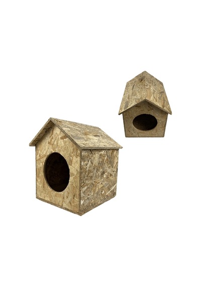 Reyo Kedi Evi Dış Ortam Uygun Ahşap Kedi Evi Osb 40 x 35 x 30 CM CAT16