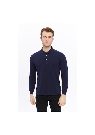 Uniprom Erkek Uzun Kollu Polo Yaka Pamuk Tişört Uzun Kollu T Shirt Lacivert Lacivert