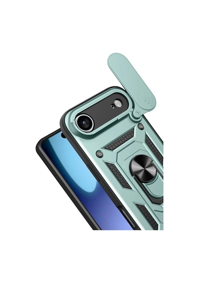 Apple İphone 17 Air Pars Lens Yüzüklü Silikon - Yeşil