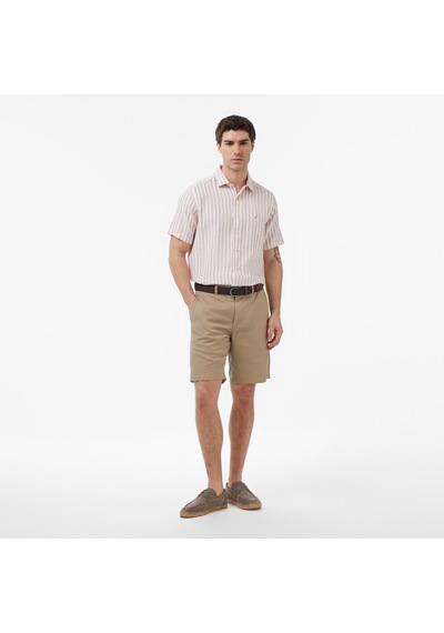 Nautica Erkek Bej Regular Fit Kısa Kollu Çizgili Gömlekçizgiliw65448t