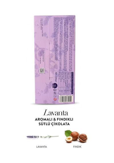 Patiswiss Anneler Günü Lavanta Aromalı Ve Fındıklı Sütlü Çikolata 100 G