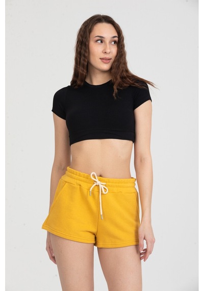 Twenty3 Kadın Beli Lastikli Basic Kısa Cepli Şort 001