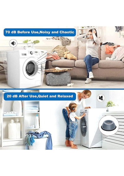 Mainshop Titreşim Engelleyici Çamaşır Makinesi , Buz Dolabı , Titreşim Engelleyici 4 Lü Set M-541 Gri