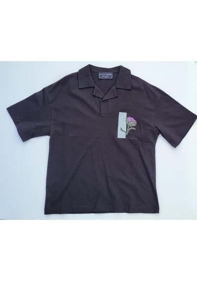 Zekids Erkek Çocuk Pamuklu Rahat Kesim Oversize Polo Yaka Tshırt-11813-siyah Siyah