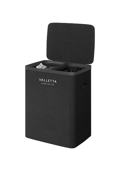 Paloma 100l Çift Yıkanabilir Bölmeli Katlanabilir Kumaş Kirli Çamaşır Sepeti Ink Black Xl