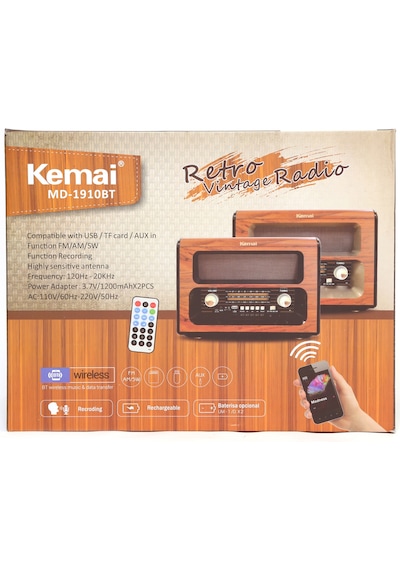Kemai Md-1910Bt Retro Nostaljik Radyo Bluetooth Hoparlör Fm Usb