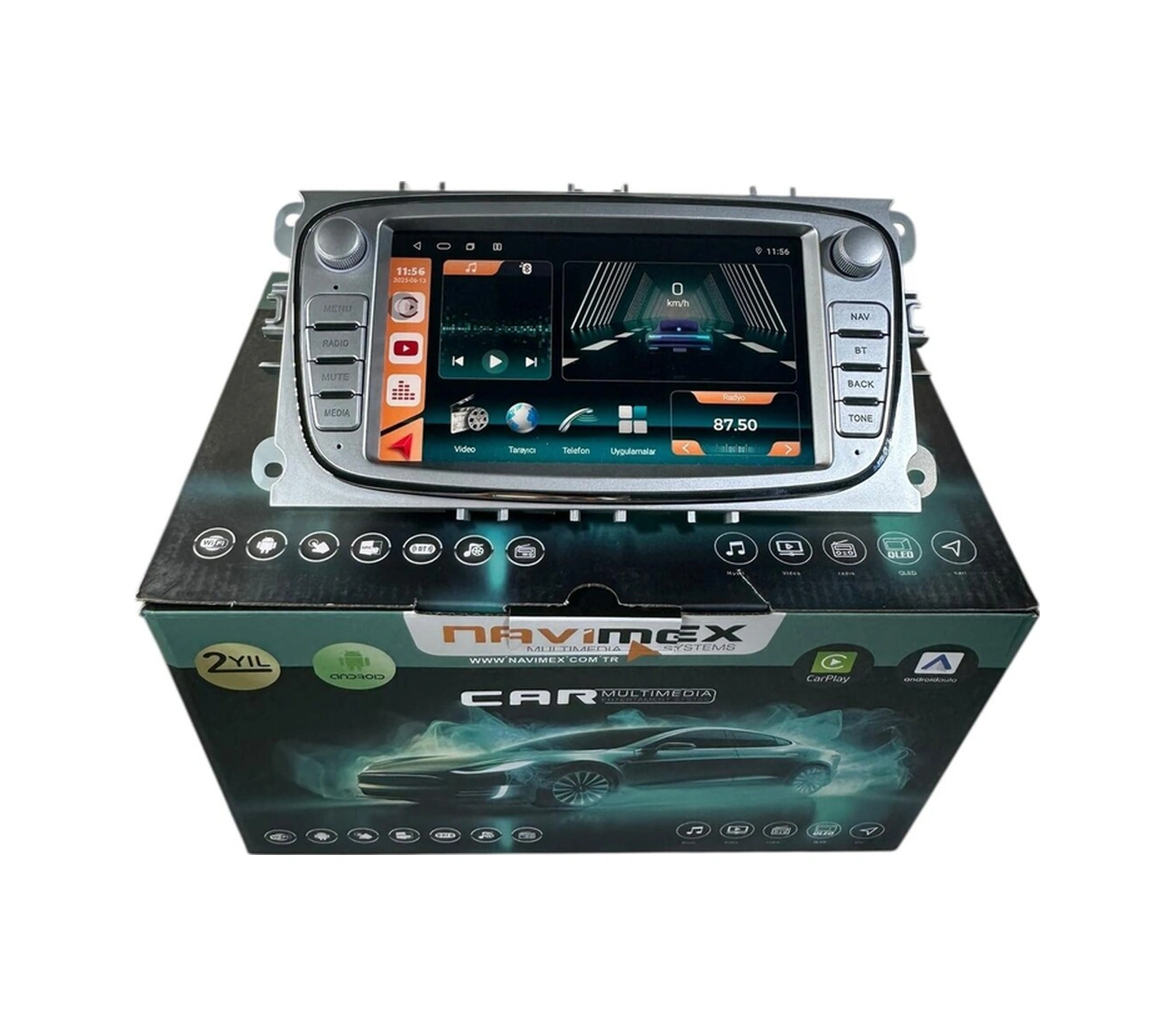 Ford Focus 2-mondeo Gri Navimex 4-64 Fanlı Profesyonel Tam Oem 7"