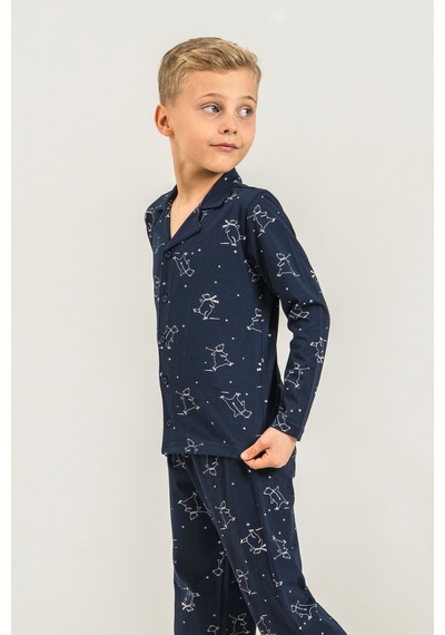 Rolypoly Erkek Çocuk Polar Bear Lacivert Gömlek Pijama Takımı Rp3865-c-v1 Rp3865-c-v1