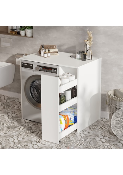 Robin Home Diana Çamaşır Makinesi Dolabı Çekmeceli Beyaz