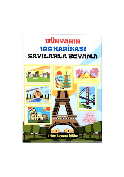 Dünyanın 100 Harikası Sayılarla Boyama Kitabı 100 Boyama