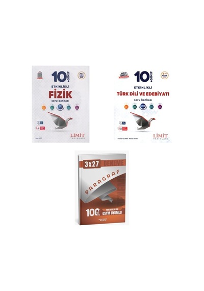 2027 Limit 10. Sınıf Etkinlikli Fizik + Edebiyat Türk Dili Ve Edebiyatı Maarif Soru + Ankapade 3'lü Set