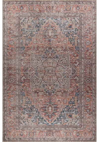 Artloop Blues Vintage Desenli Dokuma Taban Kahverengi Halı Al 436