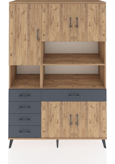 Hyperion Dolap 9 Raflı 5 Çekmeceli 5 Kapaklı 132x44x195 Çam-çam/antrasit Atlas Çam/antrasıt - Atlas Çam Hyperion Dolap 9 Raflı 5 Çekmeceli 5 Kapaklı 132x44x195 Çam-çam/antrasit Atlas Çam/antrasıt - Atlas Çam