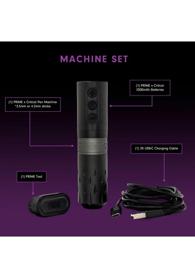 Prime X Critical Single Pen Wireless 3.5mm Stroke Kablosuz Dövme Makinesi