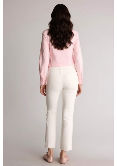 Defacto Crop Flare Fıt Normal Bel Gabardin Pantolon H2626ax26smwt84 Beyaz-wt84
