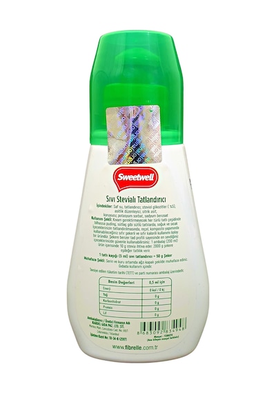 Sweetwell Stevia Sıvı Tatlandırıcı Sıfır Kalori 200 ML