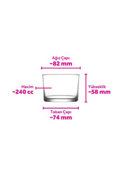 Lav Bodega Cam Kahvaltı Kasesi 3'lü Küçük Boy 240 ml (Tatlı/Çerez Kasesi)