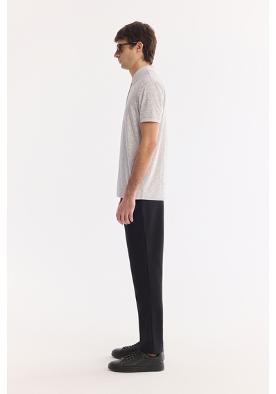 Avva Erkek Gri Kıvrılmaz Polo Yaka Fermuarlı Regular Fit T-shirt A61y1046