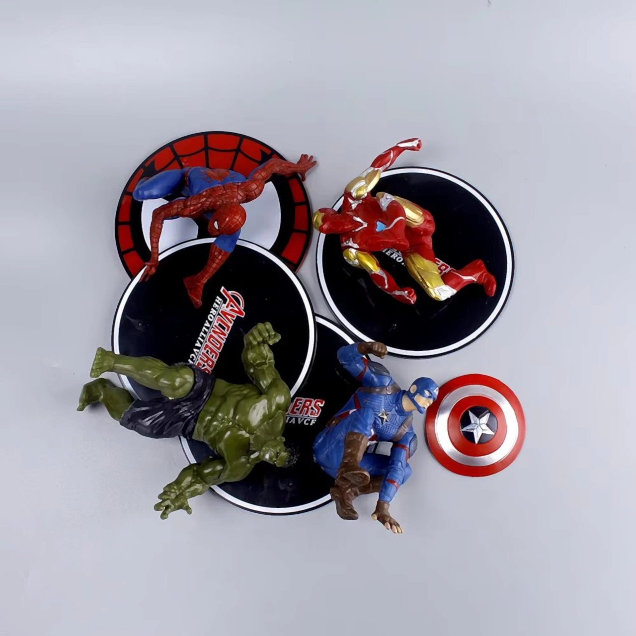 Marvel Yenilmezler Ironman Spiderman Hulk Captain America Özel Stantlı 4lü Oyuncak Figür Karakterler Marvel - Avengers
